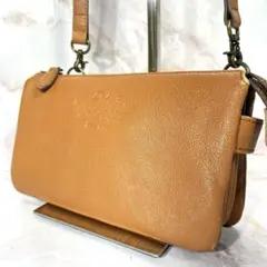 【美品】Dakota アミューズ ショルダーウォレット ゴートレザー 山羊革