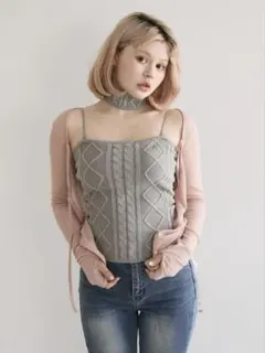 andmary アンドマリー　Vera knit bare tops