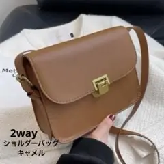 Chaco closet フェイクレザーフラップ付ミニショルダーバッグ キャメルのサムネイル