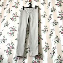 【GU】　レディース　パンツ　ベージュ　ウエストゴム　L 美品　美脚　ポケット