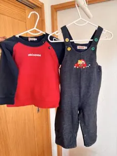 まとめ売り　ミキハウス　オーバーオール・トレーナーセット