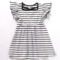 アプレレクール　花びらスリーブ　ヒロインワンピース　ボーダー　フレアワンピース