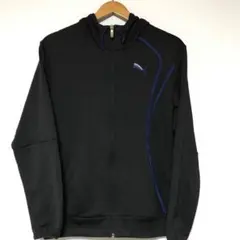 PUMA プーマ フルジップパーカー ストレッチ ブラック×ブルー  M