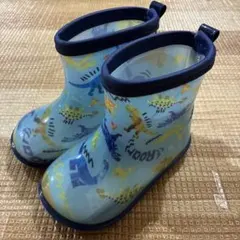 【極美品】キッズフォーレ 長靴 恐竜柄 レインブーツ 14cm 男の子 青のサムネイル