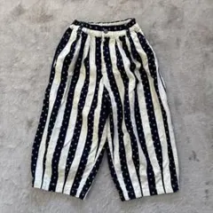 デニムダンガリー　ストライプドット柄キッズバルーンパンツ　120cm