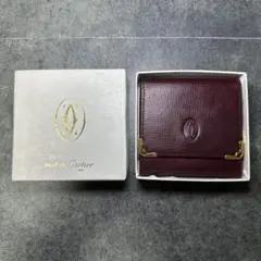 【箱付き】Cartier カルティエ マストライン コインケース ボルドー 本革