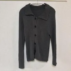 SELECT MOCO ダークグレー ボタン付きカーディガン