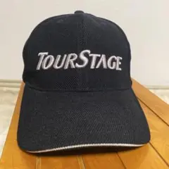 TOURSTAGE ゴルフキャップ ブラック 刺繍ロゴ