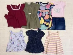 女の子ワンピース ロンパース チュニック 夏物 80まとめて8点セット 保育園着のサムネイル