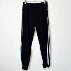 ★ファッションノバ ジョガーパンツ 裾リブ サイドライン L 黒