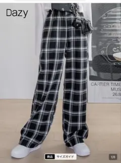 SHEIN チェック柄ワイドパンツxs