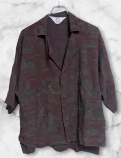 サンシー SUNSEA 半袖　オープンカラー　アロハ COWBOY　Lのサムネイル