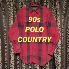 90s ポロカントリー ラルフローレン バッファローチェックネルシャツ M