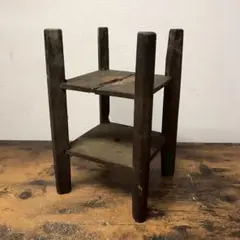 Ds111　木製　糸巻き　アンティーク　飾り台　置き台　古道具　レトロ