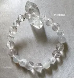 天然石 誕生石 スターローズクォーツ ラウンド 星形 水晶ブレスレット