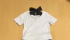 レディース　半袖リボン付きTシャツ　 Sサイズ