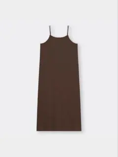 【未使用品】GU リブキャミソールワンピース L ブラウン
