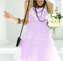 値下げ交渉OK！ JEWELS 背中スピンドル フレア ドレス パープル