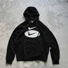 NIKE ダブル スウッシュ パーカー スウェット ブラック ホワイト M