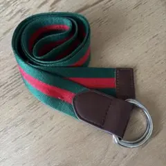 ストライプデザイン ベルト 緑と赤