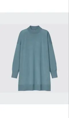美品 エクストラファインメリノブレンドモックネックチュニックセーター