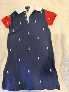 Polo Ralph Lauren 半袖ワンピース ネイビー/レッド　6歳