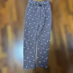 花柄 ブラウン 長ズボン 裏起毛 140