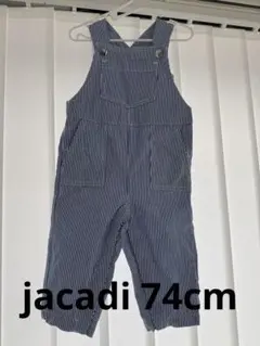 jacadi ストライプオーバーオール 12M 74cm