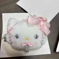 ホワイトフリル　チャーミーキティ　前髪クリップ