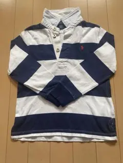 ラルフローレン　ネイビーとホワイトのストライプ ポロシャツ 4T