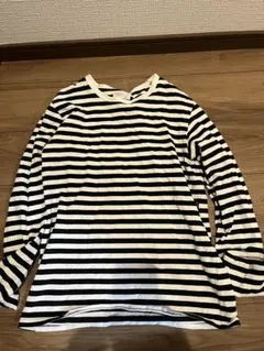 agnès b. 白黒ストライプ 長袖カットソー T2