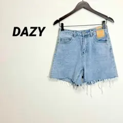 5282U デイジー デニムショートパンツ Mブルー カットオフ韓国ファッション