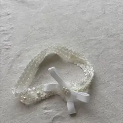 パールリボンのヘアバンド