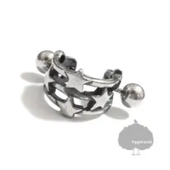 星 スター ストレート バーベル シールド ピアス 銀 シルバー メンズ 16G