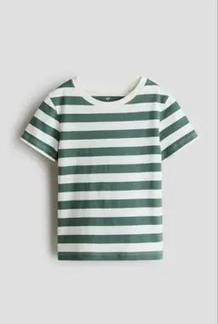 H&M ボーダー Tシャツ グリーンのサムネイル