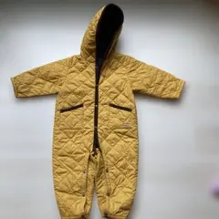 a*。様 ジャンプスーツ　90 イエロー キルティング フード付きアウター