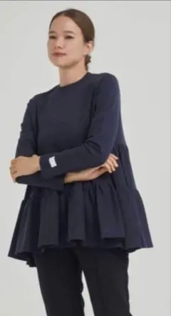 美品⭐︎yori ヨリ ドッキングティアードブラウス ネイビー 38 2025年