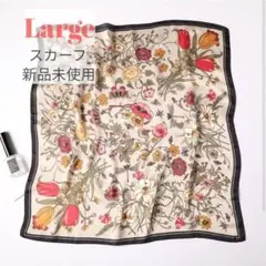 シルクスカーフ 大判 花柄 パステル ピスタチオ リボン バッグ ヘアアレンジ