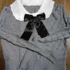 グレー セーター スカートセットアップ