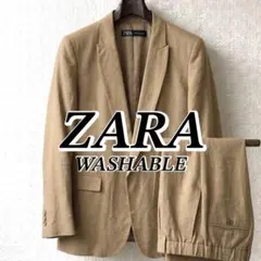 洗える ZARA ザラ カジュアルスーツ セットアップ ベージュ メンズ 上下