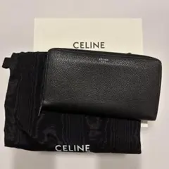 【美品】CELINE 箱袋付 長財布 ラウンドジップ ウォレット 黒黄のサムネイル