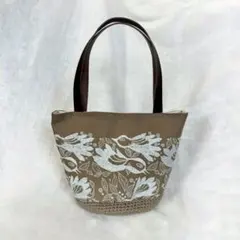 ミナペルホネン　carnival 編み編みコットン丸底　バケツバック