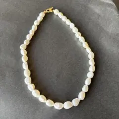 【美品】ホワイト淡水パールネックレス
