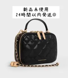 CHARLES & KEITH Duoドゥオ キルトバニティトップハンドルバッグ
