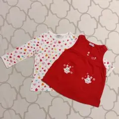 ミキハウス 長袖Tシャツ ベスト チュニック セット　100cm