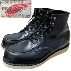 90's✨️RED WING 8130 羽刺繍タグ モックトゥ ワークブーツ 黒のサムネイル