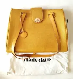 【中古美品】即購入歓迎　marie claire イエロートートバッグ牛革
