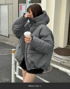 CIAOPANIC 中綿フードハッピージャケット グレー・Lサイズ