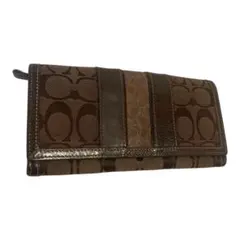 【YKK】Coach ブラウン ロゴパターン 長財布