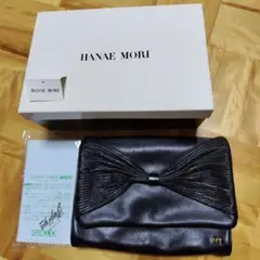 HANAEMORI 黒 リボンデザイン クラッチバッグ